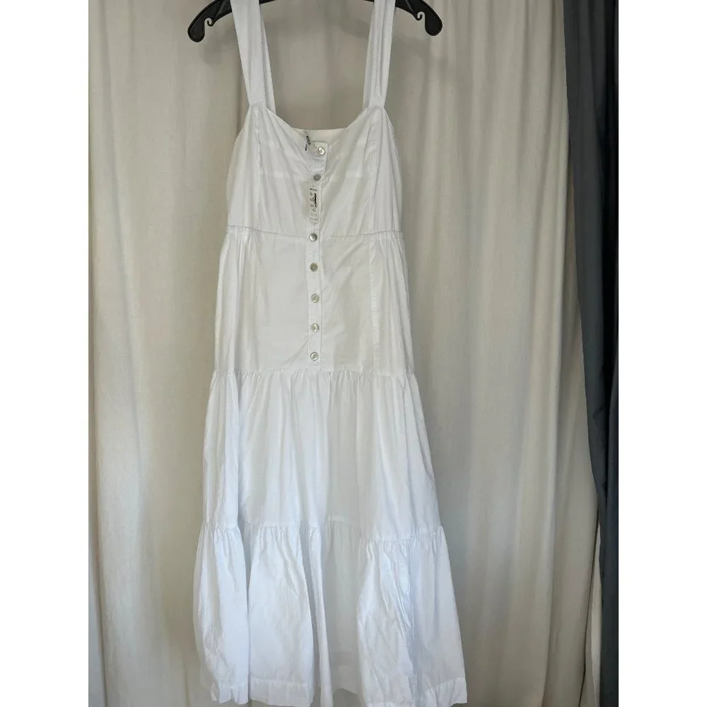Madewell Button-Front Tiered Midi Dress Item NK427, Size 6 - Picture 3 of 6
